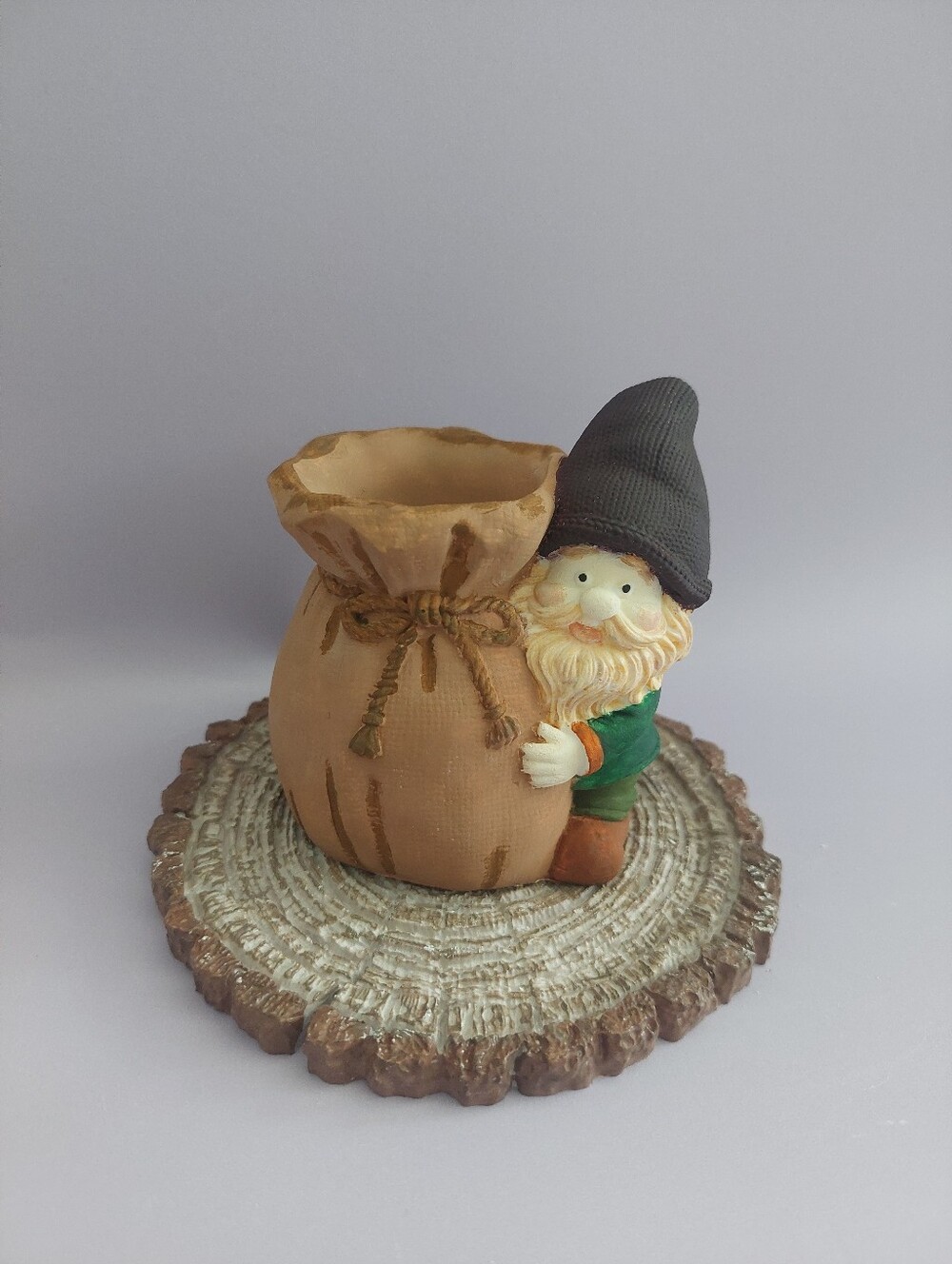 Handmade Gnome with Sack Holder Rustic Home Decor